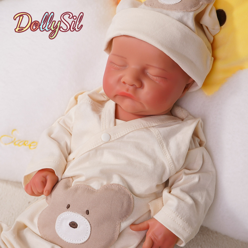 17.72 Inch Newborn Baby Wheaten Color Full Body Silicone Reb