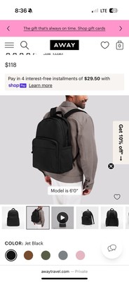 Away the Featherlight Large Black Backpack