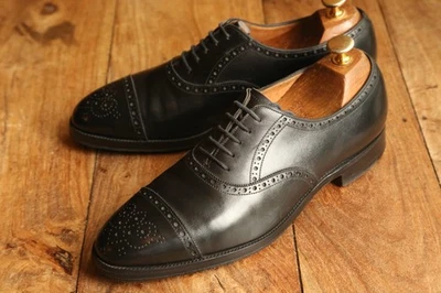 Chaussures Oxford Brogue en cuir noir John Lobb UK 7 E US 8 EU 41 - Photo 1/4