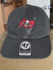 '47 Tampa Bay Buccaneers Clean Up Black Adjustable Strap Hat Dad Cap