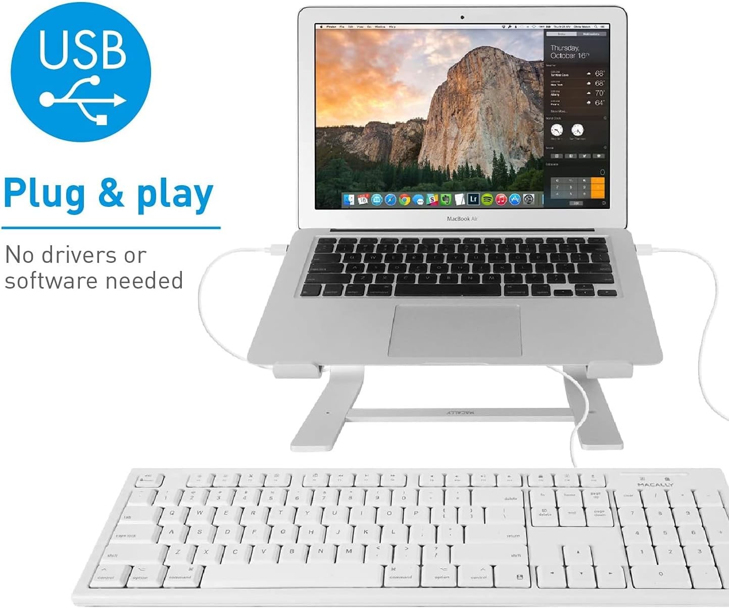 Full-Size USB Wired Keyboard for Mac Mini/Pro, iMac Desktop Computer, MacBook...