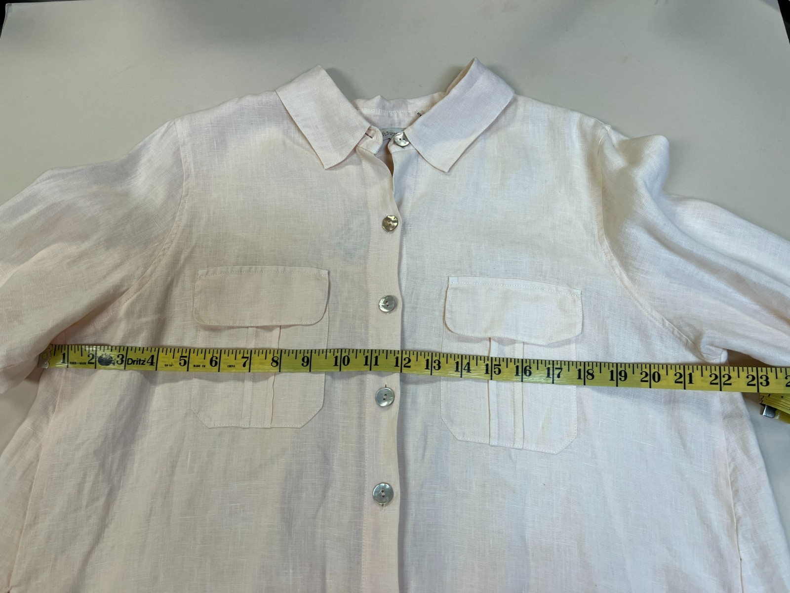 Soft Surroundings Linen Tunic Button Up Shirt Pea… - image 14