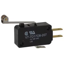 Honeywell V7-7D17d8-207 Miniature Snap Action Switch, Lever, Long, Roller