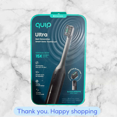 quip Ultra Next Generation Smart Sonic Electric Toothbrush - Onyx NEW SHIPPING
