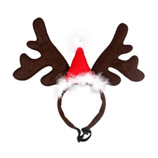 Christmas Dog Supplies Elk Reindeer Antlers Headband Santa Hat Pet Christmas Coo
