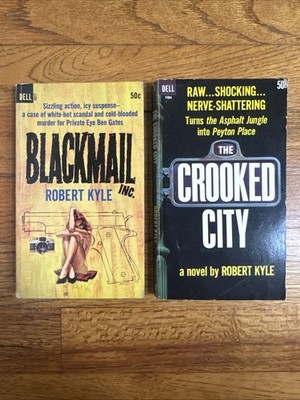 Robert Kyle Dell Paperback Lot - Blackmail Inc. & The Crooked City - Vtg Crime