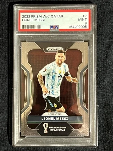2022 Prizm World Cup Lionel Messi #7 Argentina PSA 9
