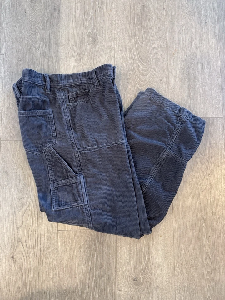 Pantalones de carpintero vintage de pana doble rodilla sin límites Y2K Foto 4 de 4