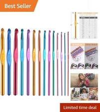 Colorful 14 pcs Aluminum Crochet Hooks 2.0mm-10.0mm for Enthusiastic Crafters