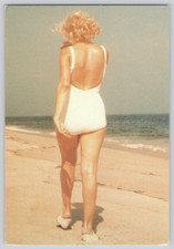 Postcard Marilyn Monroe Beach Swimsuit Sam Shaw Photo Classic Pinup