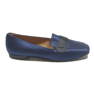 BATA Damen Leder Loafer Schuhe Navy Blau UK 7 Elegant Komfort Slip On