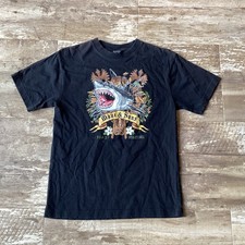 VTG MAUI  SONS T Shirt Shark Island Guardian Tiki Black Men  s Medium