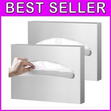 High-Capacity Wall-Mounted Toilet Seat Cover Dispenser - 304 Stainless Steel