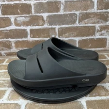 OOFOS OOahh Recovery Slide Comfort Sandals Black Mens Size 11  Excellent!!