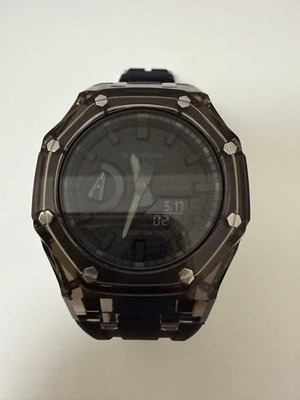 CASIO G-SHOCK GA-2100SKE Skeleton Watch Smoke Black Casioak Analog Digital