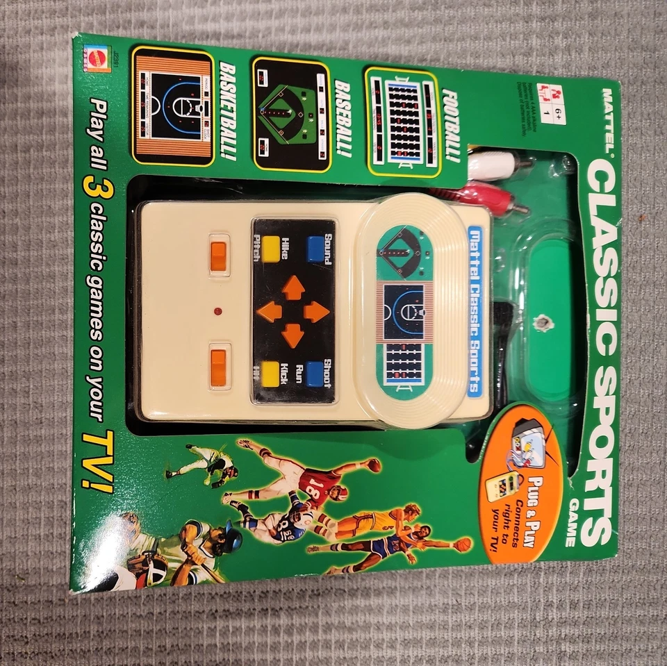 Mattel Clásico Juego Deportivo Plug & Play TV 3 en 1 (2005) Fútbol, Baloncesto Pelota Foto 2 de 3