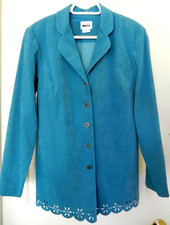 Leslie Fay Blazer, Metal Floral Buttons Cutout Deco Floral Hem-10 Gorgeous