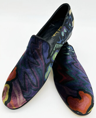 PAUL SMITH VELVET GOLDEN OUTSOLE SLIPPER SCHUHE LOAFER BRANDNEU SELTEN GR: UK8 EU42