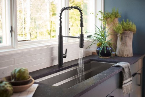 KOHLER 24982-CP Purist Commercial Style Pre-Rinse Kitchen Faucet with 3-Function - Picture 5 of 9