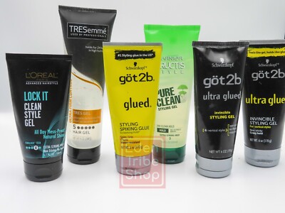 Lot of 6 Mixed Hair Gel Lot Bundle GOT2B Glued L'Oreal TRESemme Mixed Lot