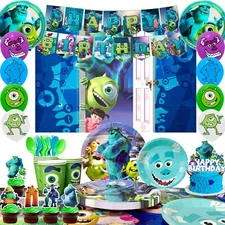  114pcs Monsters Inc Birthday Decorations Monster Inc Party Supplies Balloons