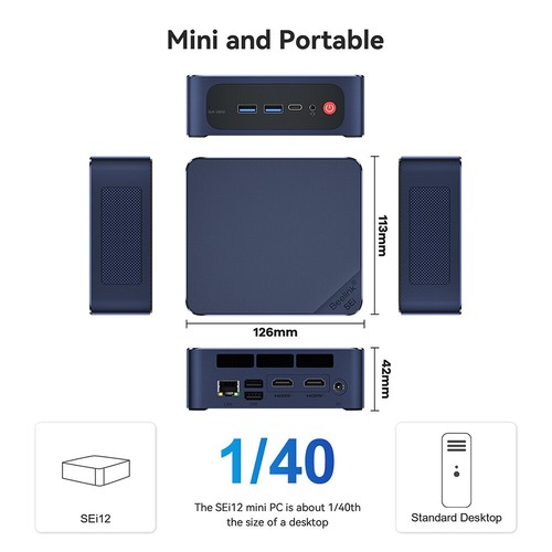 Beelink SEi 12 Intel 12th i5 1235U Mini PC DDR4 16G/32G 500G SSD Wifi6 Computer - Photo 6/24