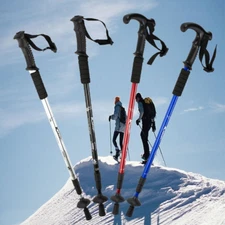 Trekking Stick Walking Hiking Poles Adjustable Folding Anti-Shock Sticks