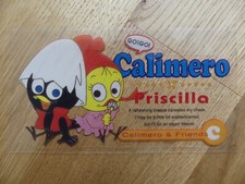 Autocollant japonais Calimero & Priscilla - 16 cm x 8,3 - semi transparent