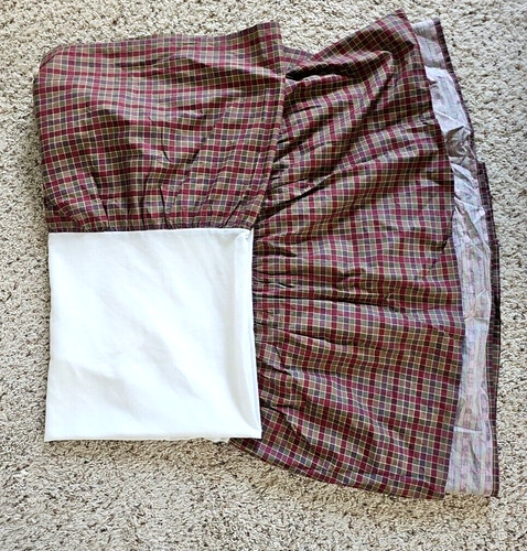 Raymond Waites Queen Bed Skirt Dust Ruffle Jewel Tone Cotton Plaid Lodge
