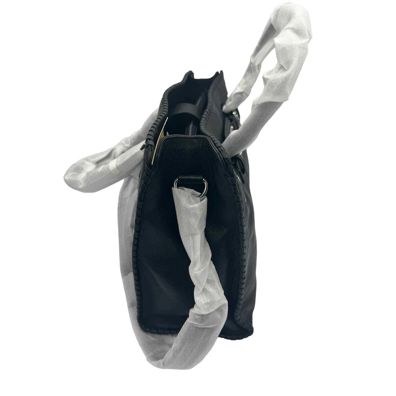 Borsa Hamilton East West Nuova con etichette * Michael Michael Kors ""MK"" frustata Pelle nera