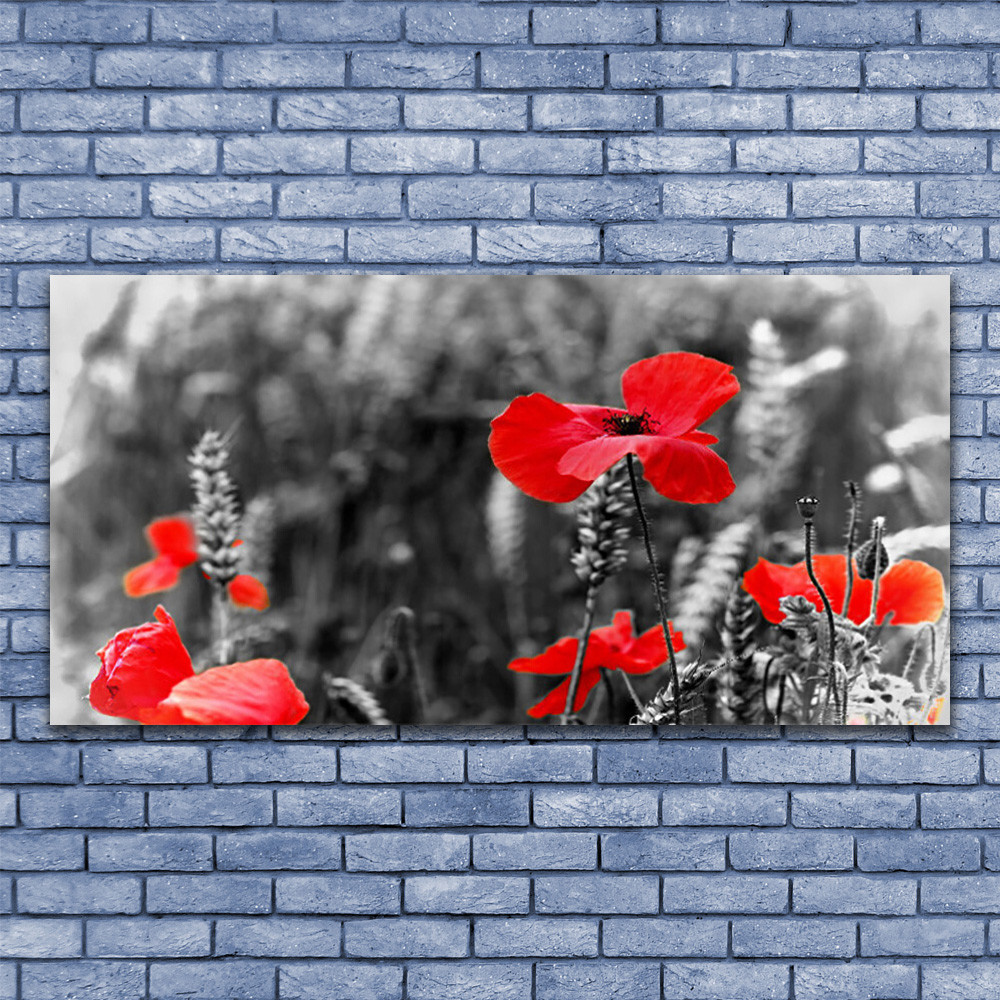 Tableau coquelicots impression sur toile 140x70 cm pour décoration murale