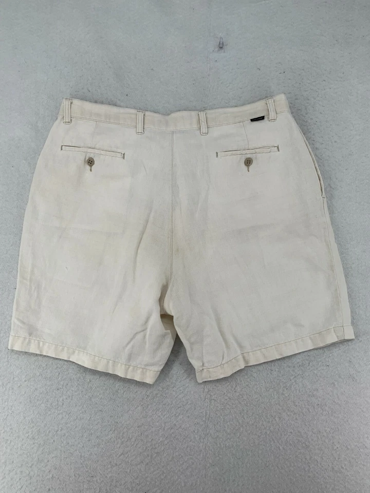 Pantalones Cortos Dockers Khakis Mujer Talla 36** Crema Sin Arrugas Lino Plisado Frontal Foto 3 de 4