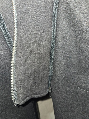 Guess Wool Hooded Coat Black Size XL Removable Bib Academia Winter - Picture 14 of 17