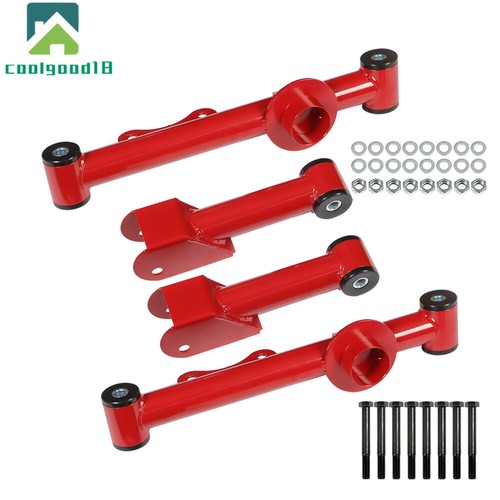 For 1979-2004 Ford Mustang Rear Lower&Upper Red Carbon Steel Control Arms 4PC - Foto 11 di 11