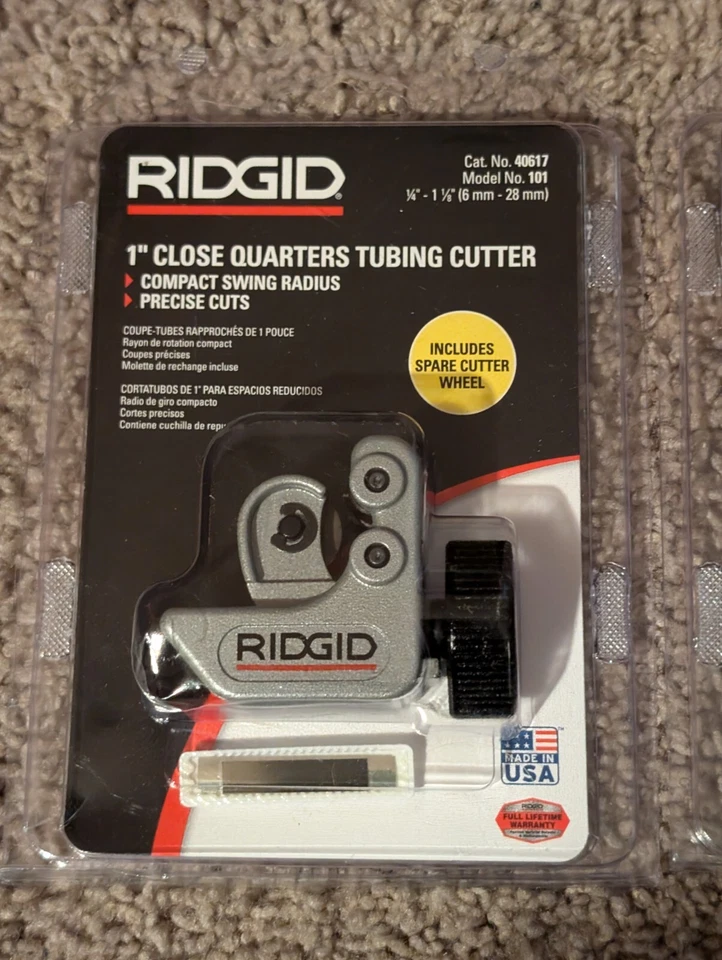 RIDGID 1" No.101 and 3/4" No.104 USA Close Quarters Tubing Cutters - Image 4 of 4