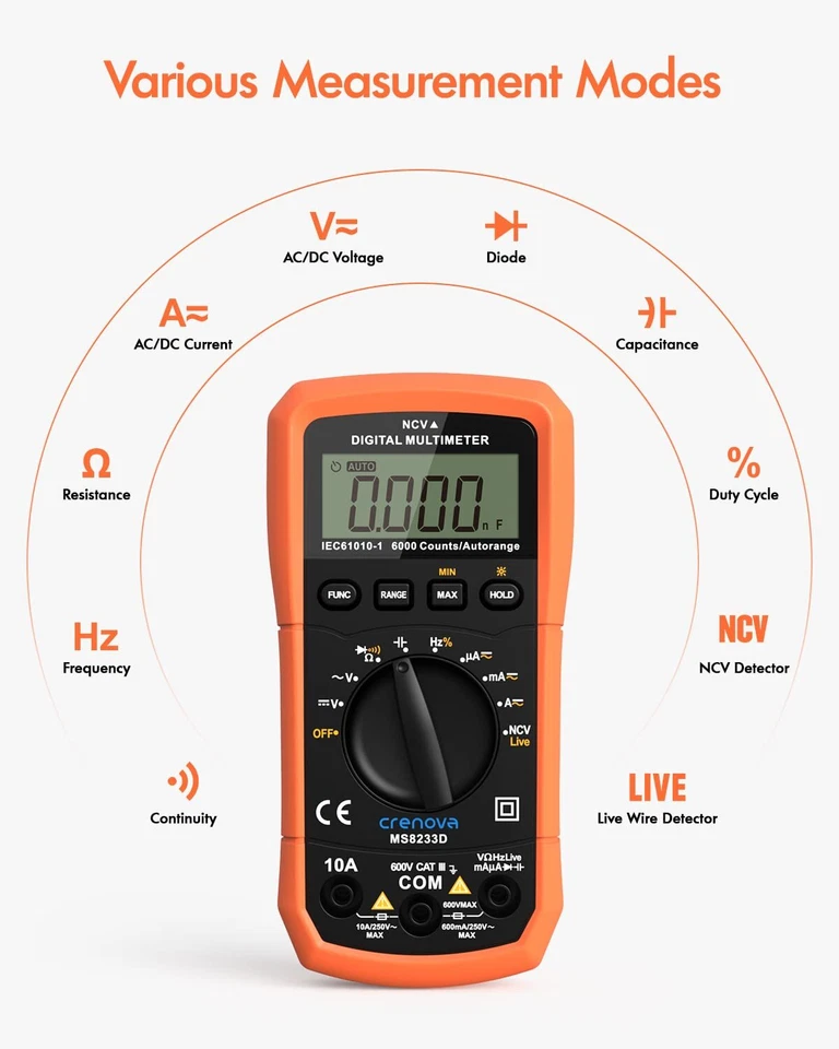 Digital Multimeter mit Batterietester, Strom, Spannung, Widerstand, Transistor - Bild 4 von 4