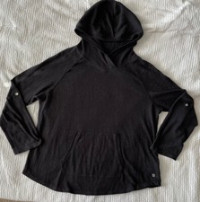 Calvin Klein Womens 1X XL Black Hoodie Performance Dry Hooded Sweatshirt EUC