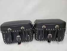 COPPIA BORSE SELLA MOTO SELLA SELLA PELLE NERA (132010-1 RO BY125)