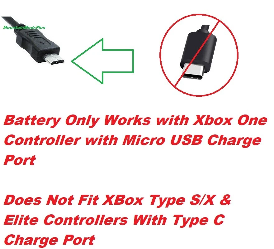 2 New Rechargeable Battery Packs Microsoft XBOX ONE Wireless Controller Charger - Image 2 of 4