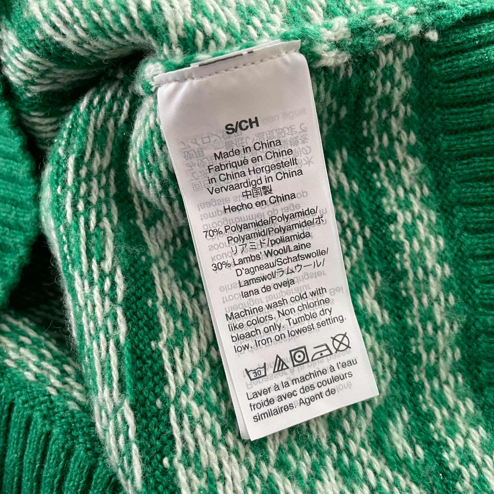 J Crew Cheerful Fair Isle Sweater Small S Green White Gem