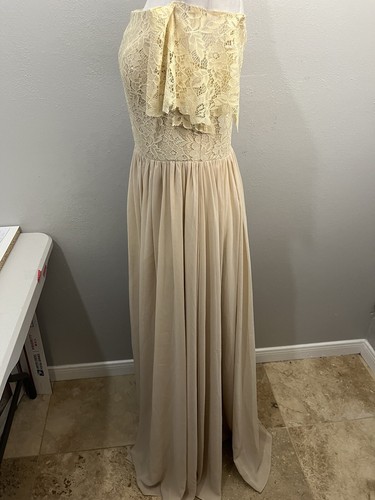 JJ’S House Women 12 Formal Gown Dress Button Back Front Slit Lace Detail - 第 6/13 張圖片