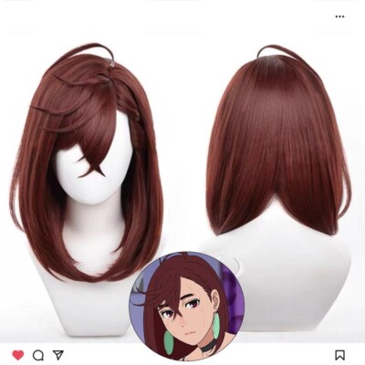 Anime Dan Da Dan Momo Ayase Cosplay Perücken Bob rotbraun Kunsthaar Partyhaar 45cm