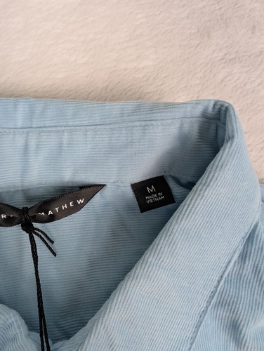 Travis Mathew Barrel of Laughs Long Sleeve Corduroy Shirt Mens Medium Dream Blue - Picture 3 of 11