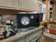 Indoor/outdoor LOUDspeakers in excellent condition. 3 way 12"woofer, 5"mid, horn