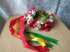 Ukrainian Wreath Ukraine Flower Headdress Head lush Hoop with Viburnum berry
