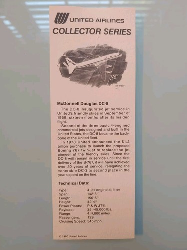 Nixon Galloway Set of 2 Prints United Airlines Collectn 1979 Douglas DC-8 '79 80 - Picture 14 of 15