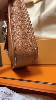 HERMES EVELYN MINI TPM GOLD WITH GOLD HARDWARE AND SPECIAL STRAP! EXTREMELY  RARE