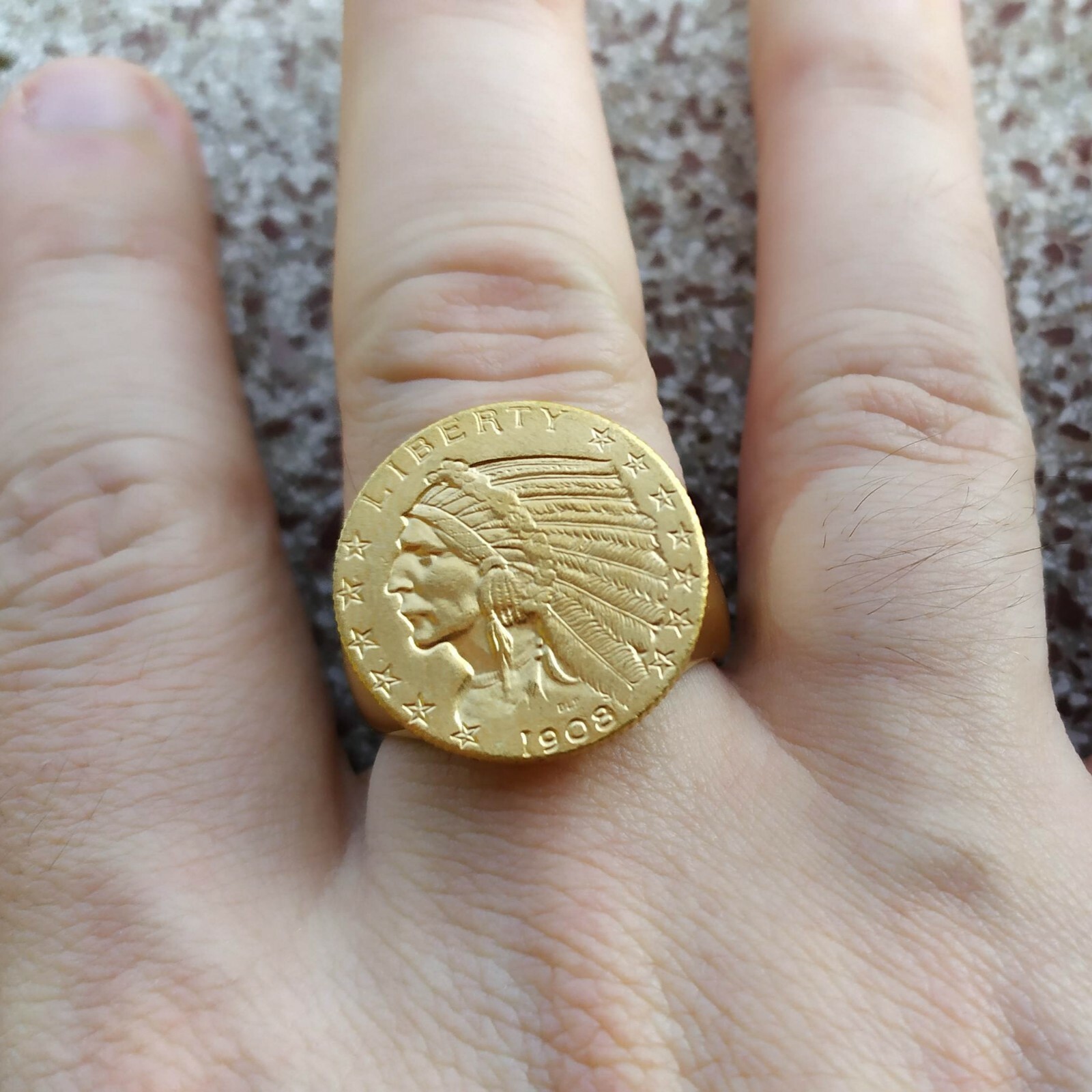 Bague indien liberty dorée pour un style biker et bohème chic - 3