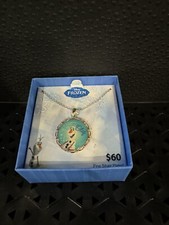 Girls Disney Frozen Olaf Snowman Necklace Silver Plated Fine Jewelry
