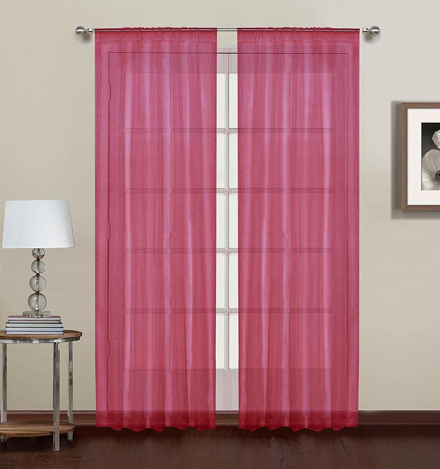 Wendy Solid Color 92 Wide X 54 Long Ruffled Priscilla Window Curtains Single Width For Sale Online Ebay